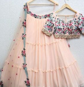 Peach New Only  Lehenga