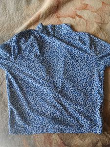 Floral Blue Print Full Sleeve Top.