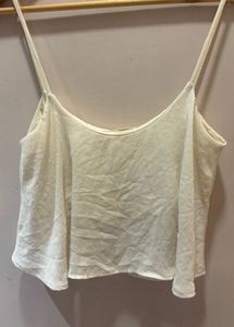 Bershka White Flowy Top