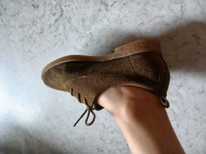Brown Suede Lace-Up Shoes