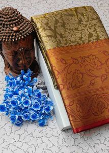 Orange Banarasi Silk Saree