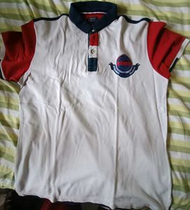 Arrow - White/Red Colour - Men&#39;s Polo Shirt - XL