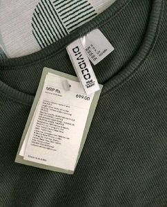 H&M Solid Ribbed Tshirt