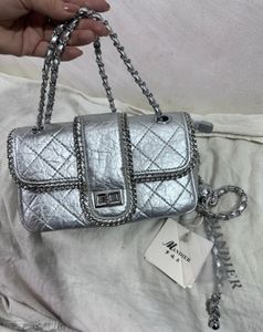 Silver Chain Detail Shoulder Bag