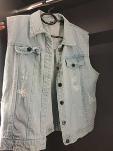 Distressed Denim Vest