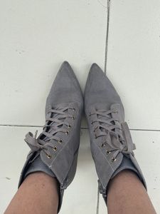 Grey Lace Boots