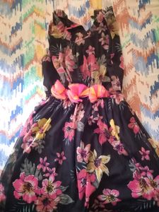 Black Net Dress For 7 To 8 Years