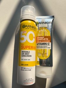 Garnier Vitamin C Cleanser + SPF50 Sunscreen Combo