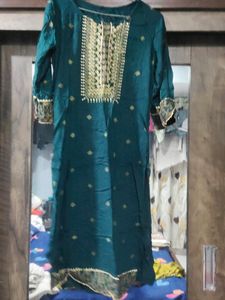 Mehendi And Mustard Yellow Kurta Plazzo Set