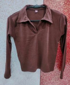 V-neck Full Sleeves Body Fitted Crop Top