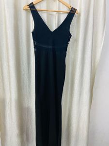 Elegant Black Rhinestone Dress Back Net