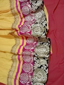 Beautiful Anarkali Dress (Yellow-Pink)