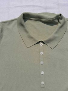 Fine Knit Polo T- Shirt For Women