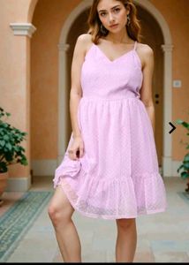 Pink Ribbed Crop Top&amp; Lilac Midi Dress SHEIN Brand