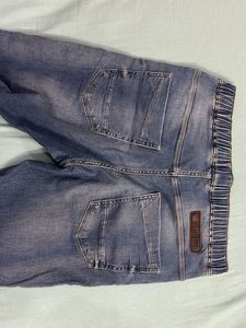 Distressed Denim Joggers