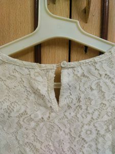 White Embroidered Cold Shoulder Top