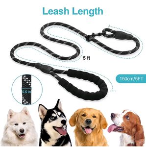 Petology Dog Leash 5FT Long, ½ Inch Thick Reflecti