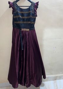 Black And Burgundy Cocktail Gown