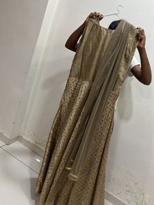 Golden Gown With Dupatta