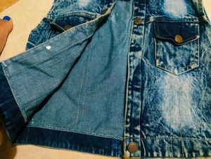 Acid Wash Denim Vest