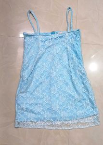 Blue Lace Cami Dress