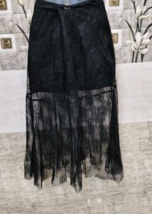 Gothic .Black Lace Skirt