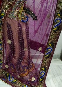 Elegant Purple Satin Net Lengha Brand New