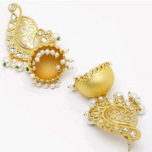 Gold  Plated Jhumka Earrings with Pearls