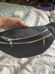Geometric Black Belt Bag
