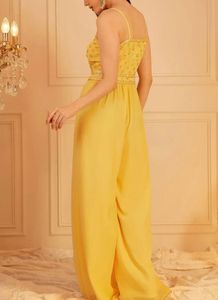 Indo Street Yellow Cutout Jumpsuit