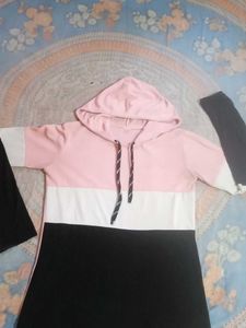 Color Block Hoodie Dress