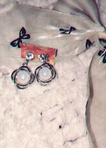 Silver Flower Drop Earrings