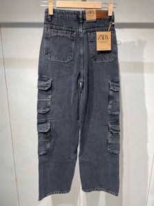Grey Wash Cargo Jeans