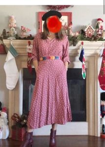 Zara Pink Polka Dot Fit And Flair Dress