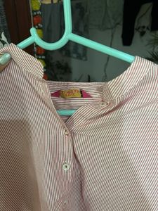 Striped High-Low shirt