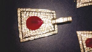 Statement Earrings with Ruby Accents