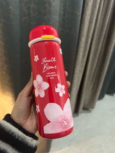 Red Floral Water Bottle