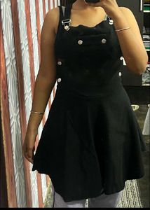 Black Buttoned Jumper Dress