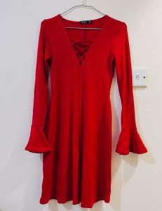 Bershka Red Mini Dress Size Small