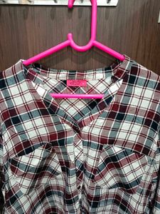 Checkered Casual Slim Neck Shirt