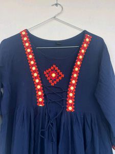 Dark Blue Long Kurta