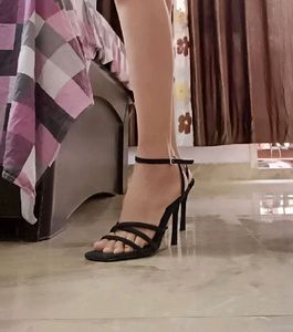 Mango Black Stiletto Heels (Never Worn )