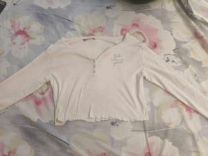 Cute Beige Long Sleeve Loose Crop Top