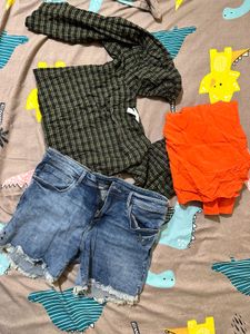 Combo of a branded Top,Shirt & Shorts