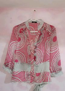 Women Pink & Grey Top