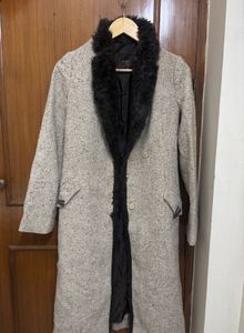 Single-Breasted Notched Lapel Longline Overcoat