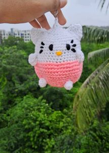 Hello Kitty Crochet Keychain