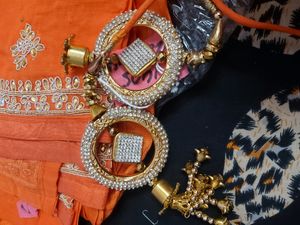 Orange Punjabi Suit In Pure Georgette
