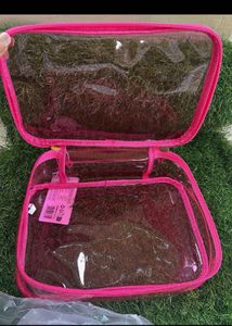 HUDA Beauty Pink Clear Travel Case