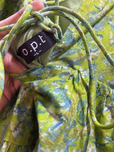 Branded Green Floral Puff Sleeve Dress from Turkey